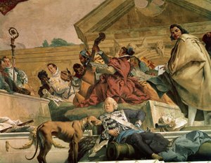 Eurooppa, yksi neljästä maanosasta, Treppenhausin katosta, 1750-53 (ks. myös 30573 ja 168392). tekijältä Giovanni Battista Tiepolo